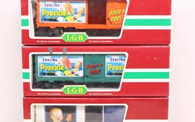 LGB: A collection of three boxed Lehmann-Gross-Bahn, G Gauge, rolling...