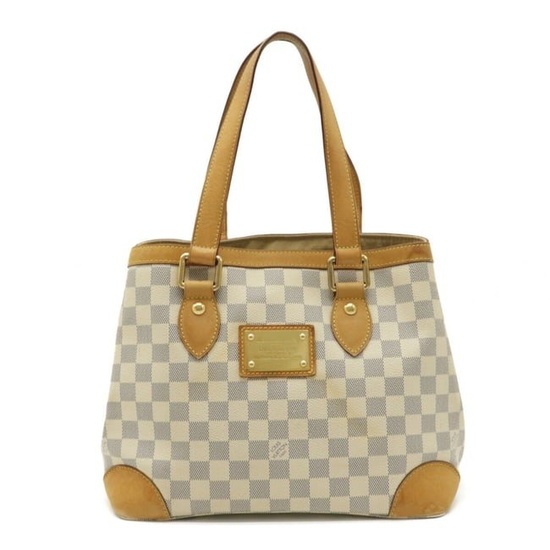 LOUIS VUITTON Louis Vuitton Damier Azur Hampstead PM Handbag Tote Bag Shoulder Thoth N51207