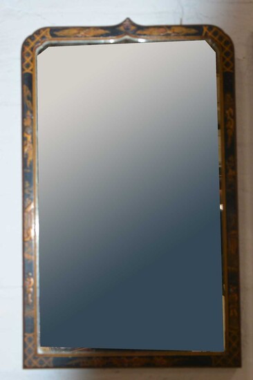 Lacquered and chinoiserie decorated wall mirror.