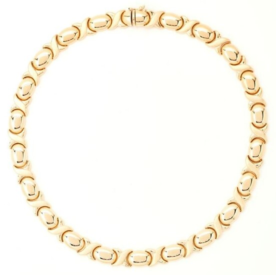 Ladies 14K Gold Fashion Omega Necklace