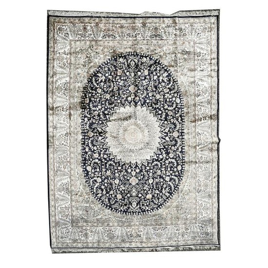 Large Persian Silk Carpet.