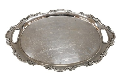 Large Sterling 950 Silver Two Handled Oval Tray