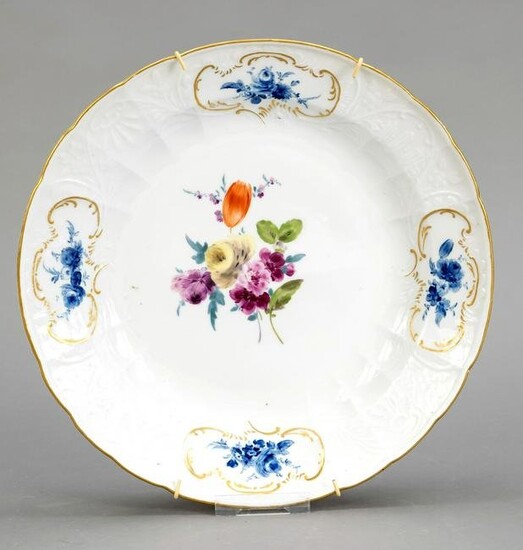 Large deep plate, Meissen, c.