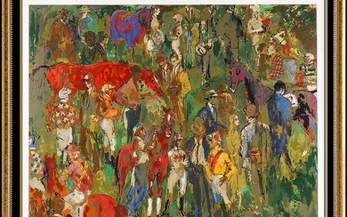 Leroy Neiman Before The Race Large Color Serigraph Horse Sports Signed Artwork