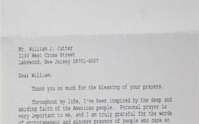 Letter Signed by President Bill Clinton President Bill Clinton...