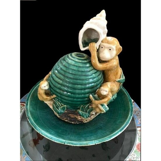 Limited Edition Ceramic Figural Monkey Fountain
