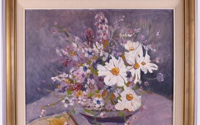 Loenen van, Cornelis Teunis (Magelang Ned-Ind 15-09-1942) "Nature morte de fleurs", signé en entier à...