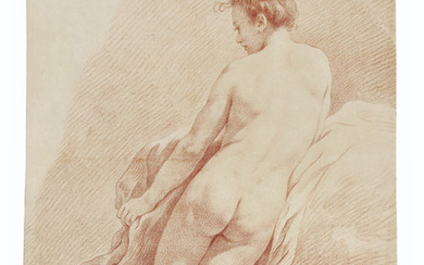 Louis-Jean-François Lagrenée (Paris 1725-1805), Female nude kneeling, seen from the back