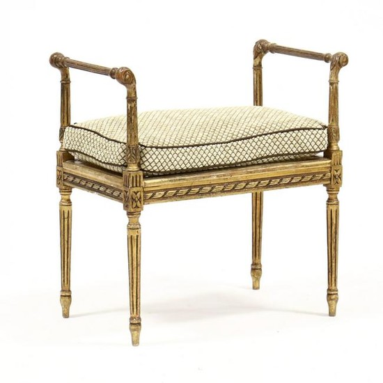 Louis XVI Style Carved and Gilt Bench
