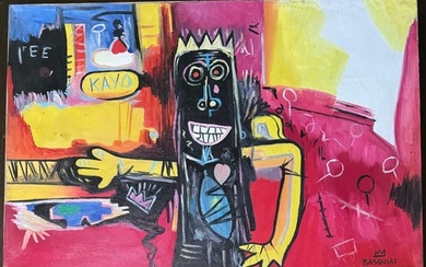 MANNER OF/IN THE STYLE OF Jean Michel Basquiat Oil Painting