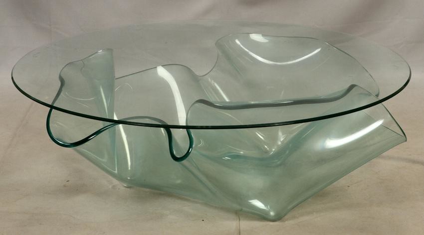MODERNIST STYLE, GLASS COFFEE TABLE