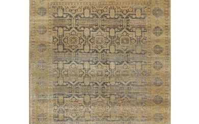 Mamluk Antiqued Gold Design Hand Knotted Silk With