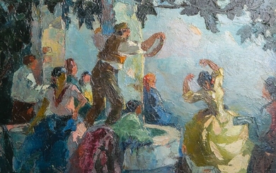 Manago, Vincent (1878 - 1936), La danseuse de flamenco, huile/panneau, signature au bas à droite,...