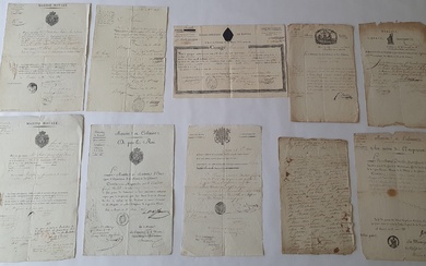 Manuscrits. Marine. 10 documents de même provenance. Famille Autier et Durand. Fin XVIIIe et début...