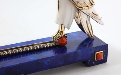 Mellerio Paris, a Silver, Gold, Lapis Lazuli, Coral, and Hardstone Picture Frame