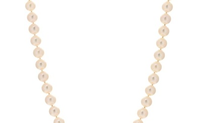 Mikimoto 18K White Gold Akoya Pearl 7-7.5mm Strand Necklace 18.5"