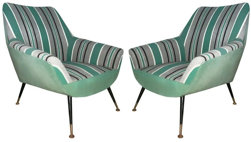Minotti, Gigi Radice design, 50s. Pair of armchairs and