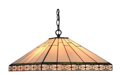 Mission Style Stained Art Glass Pendant Light