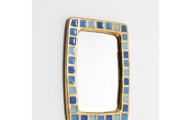 Mithé Espelt (1923-2020) Mirror Gold-enhanced enamelled ceramic and glass paste Model created