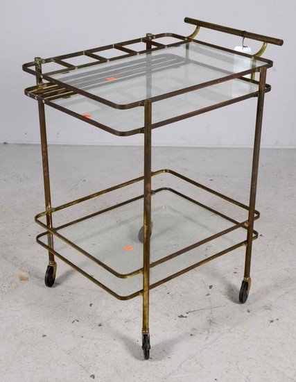 Modern Design brass & glass bar cart