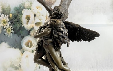 Moreau Angel Carries Nude Woman Mythical Bronze Sculpture Home