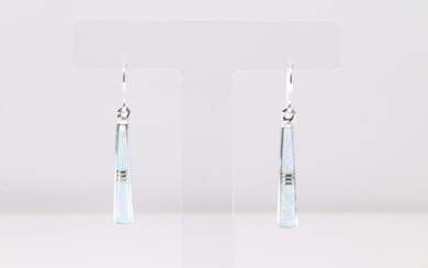 Native America Navajo Sterling Silver Opal Inlay Dangling Earring's By Rick T.