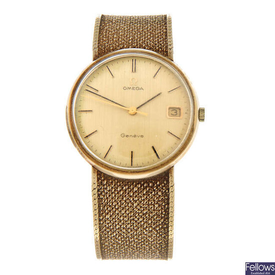 OMEGA - a 9ct yellow gold Geneve bracelet watch, 34mm.