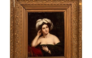 Orientalist Oil Painting, Portrait of a Woman with Turban