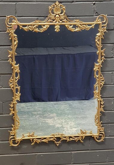 Ornate Brass Framed Mirror (h:92 x w:60cm)
