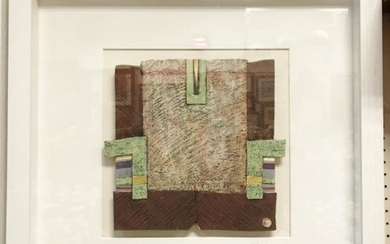 PHILIP EVANS (B. 1959) - a framed stoneware low...