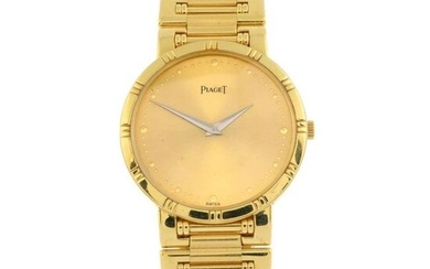 PIAGET - a Dancer bracelet watch. 18ct yellow gold case. Case width 31mm. Reference 84023, serial