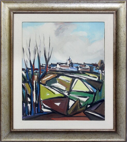 Paesaggio,olio su tela 60x50 cm,entro cornice., Achille Sdruscia (1910 - 1994)