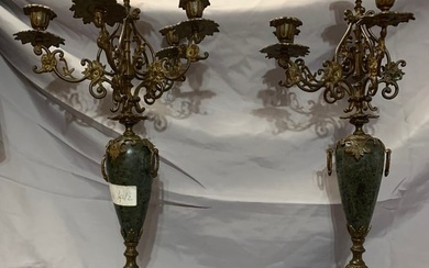 Pair of French candlesticks 5 branches