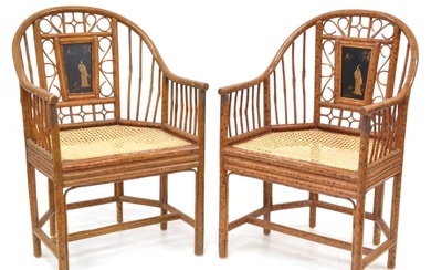 Pair of Mid-20th century Brighton Pavilion Style Armchairs by Maitland Smith