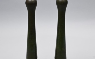 Pair of William J. Walley Pottery Candlesticks