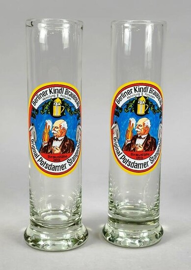 Pair of stem beer glasses, 20t