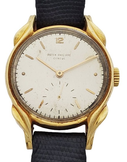 Patek Philippe Calatrava 2431 18k Gold Fancy Teardrop Flame Lug Cal 12-400 Vintage Mens Wrist Watch