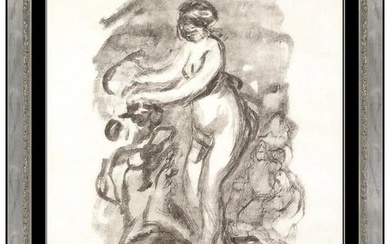 Pierre Auguste Renoir Original Lithograph Femme Au Cap De Vigne Signed Artwork