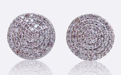 Pink diamond earrings in 14kt. white gold