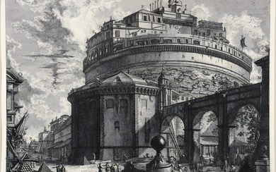 Piranesi Etching Mausoleum of Hadrian from Views of Rome