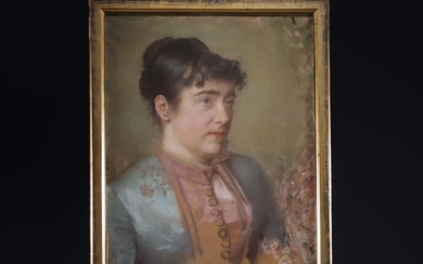 "Portrait de femme" école française, pastel, XIXème. Poids: 2.10 kg Livraison indisponible Région: France Dimensions:...
