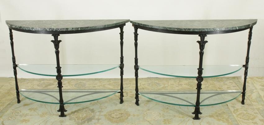 Pr. of Iron Classical Style Console Table