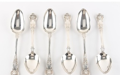 Property of a lady - a set of six early Victorian silver kin...