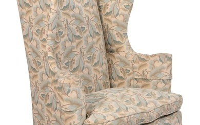 QUEEN ANNE WING CHAIR Mid-18th Century Back height 49.75". Seat height 16.5".