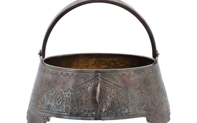 RUSSIAN REVIVAL SILVER SUGAR BOWL WITH HANDLE