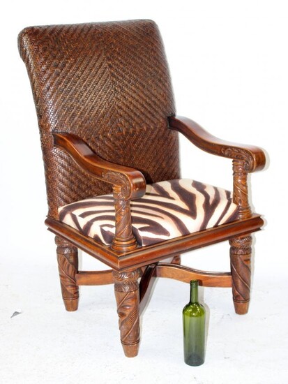 Rattan plantation style armchair