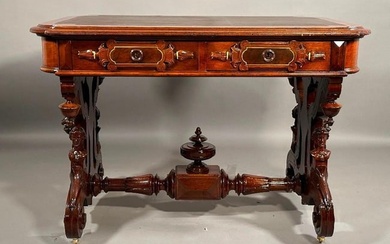 Renaissance Revival Walnut Partner's Desk, ca. 1865