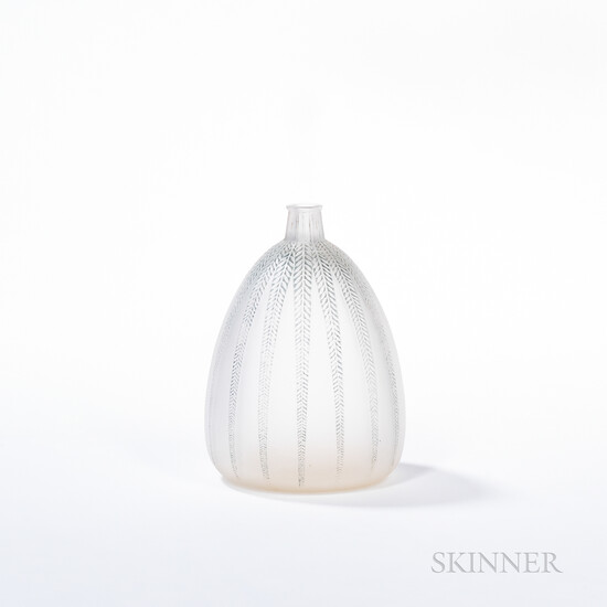 Rene Lalique Mimosa Glass Bud Vase