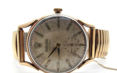 Rolex; A 1950's 9ct Gold Cased Precision Gent's Wristwatch, ...