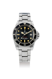 Rolex. A Rare stainless steel centre seconds bracelet twatch with helium gas escape valve and date